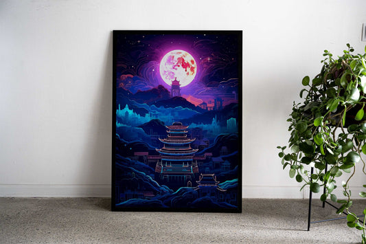 Japanese Landscape Vector Art Asian Style Poster | Wall Art for Home & Office | High-Quality Print - High-Quality Visual Display