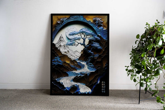 Japanese Landscape texture Asian Style Poster | Wall Art for Home & Office | High-Quality Print - High-Quality Visual Display