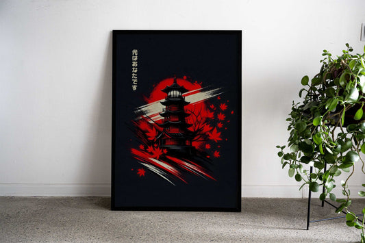 Japanese Lighthouse Asian Style Poster | Wall Art for Home & Office | High-Quality Print - High-Quality Visual Display