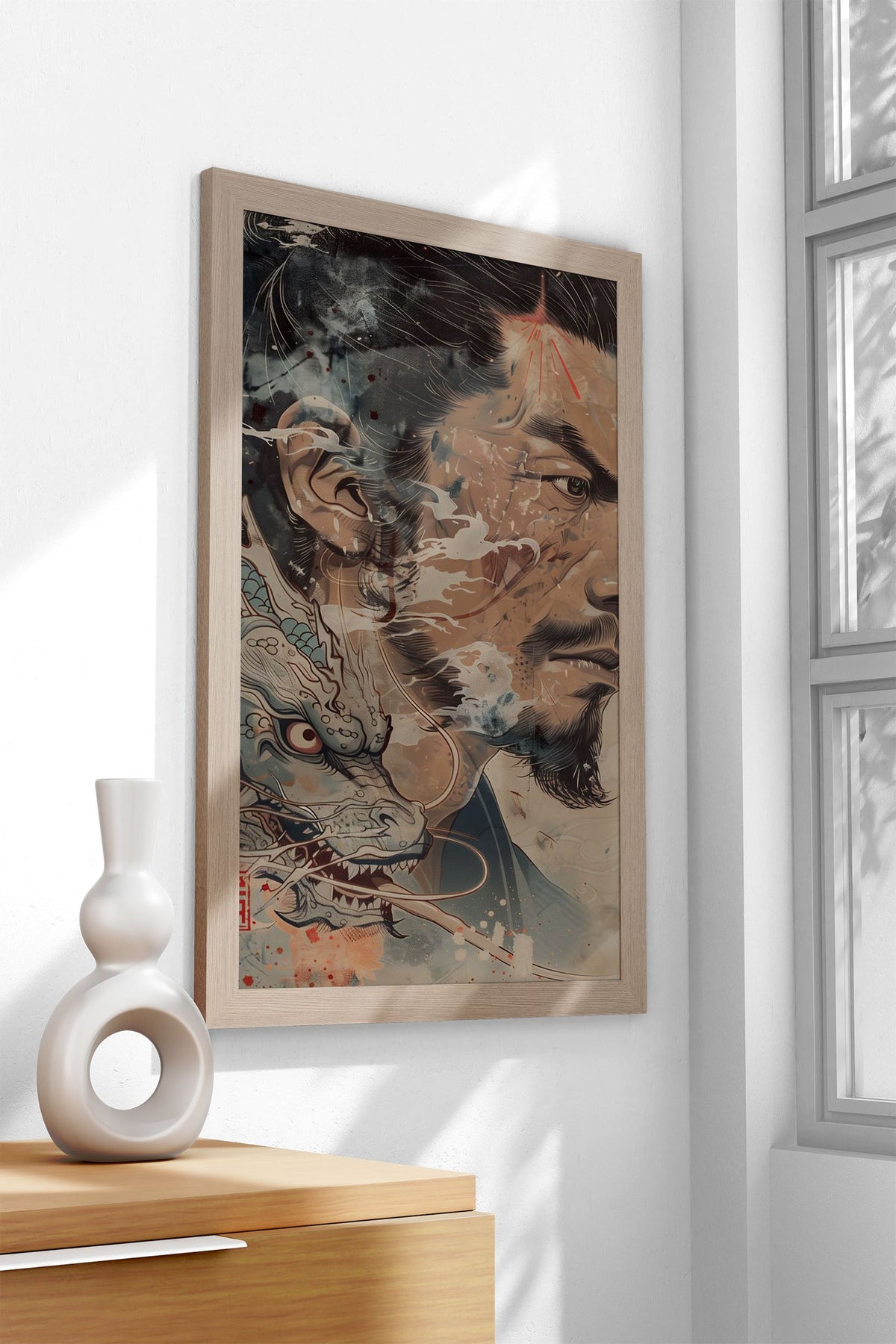 Japanese Man Dragon Asian Style Poster | Wall Art for Home & Office | High-Quality Print - High-Quality Visual Display