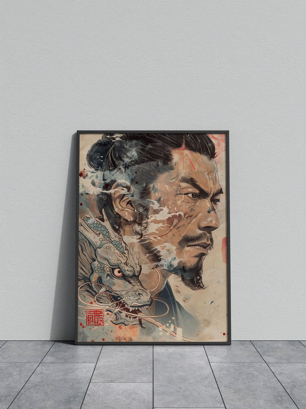 Japanese Man Dragon Asian Style Poster | Wall Art for Home & Office | High-Quality Print - High-Quality Visual Display