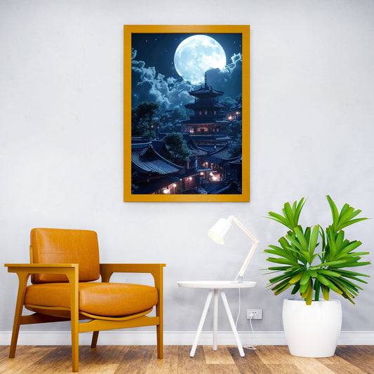 Japanese Moon Ladscape Asian Style Poster | Wall Art for Home & Office | High-Quality Print - High-Quality Visual Display