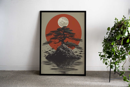 Japanese Moon Asian Style Poster | Wall Art for Home & Office | High-Quality Print - High-Quality Visual Display