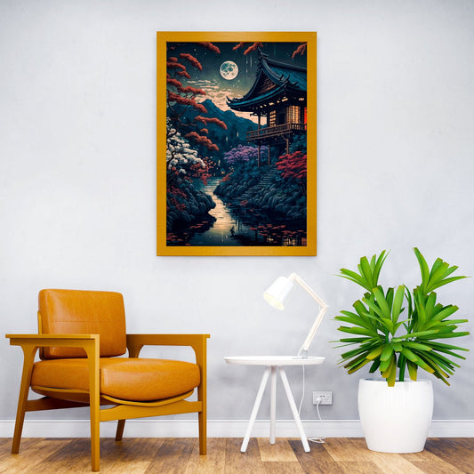 Japanese Moonlit Night Asian Style Poster | Wall Art for Home & Office | High-Quality Print - High-Quality Visual Display
