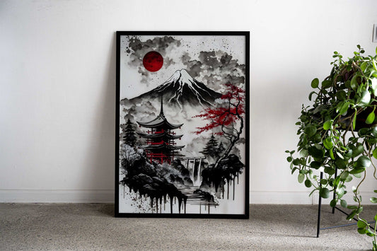 Japanese Mountain Fuji Asian Style Poster | Wall Art for Home & Office | High-Quality Print - High-Quality Visual Display