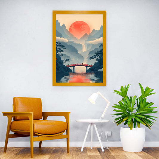 Japanese Mountain Landscape Asian Style Poster | Wall Art for Home & Office | High-Quality Print - High-Quality Visual Display