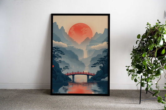Japanese Mountain Landscape Asian Style Poster | Wall Art for Home & Office | High-Quality Print - High-Quality Visual Display