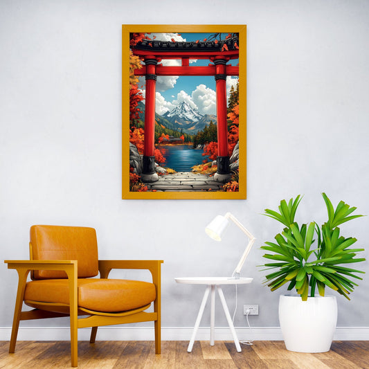 Japanese Mountain Torii Gate Asian Style Poster | Wall Art for Home & Office | High-Quality Print - High-Quality Visual Display