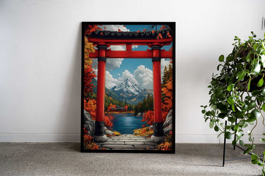 Japanese Mountain Torii Gate Asian Style Poster | Wall Art for Home & Office | High-Quality Print - High-Quality Visual Display