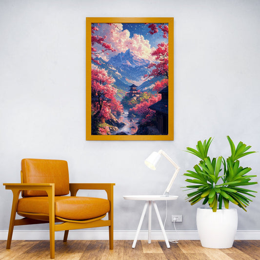 Japanese Mountain Asian Style Poster | Wall Art for Home & Office | High-Quality Print - High-Quality Visual Display