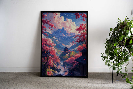 Japanese Mountain Asian Style Poster | Wall Art for Home & Office | High-Quality Print - High-Quality Visual Display