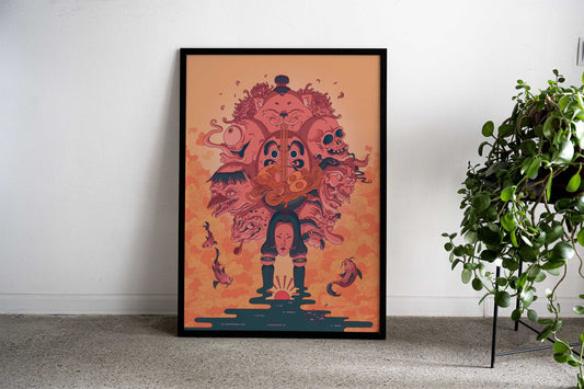 Japanese Mythical Creatures Asian Style Poster | Wall Art for Home & Office | High-Quality Print - High-Quality Visual Display