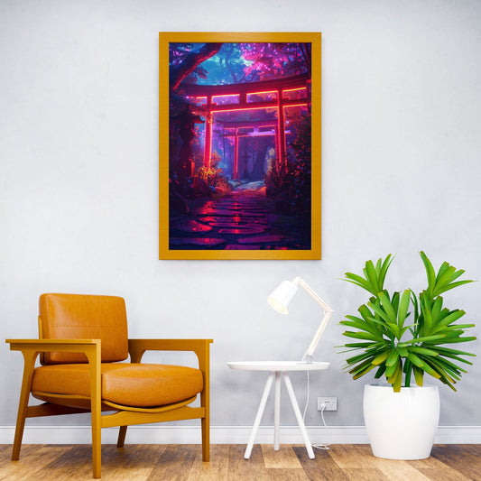 Japanese Neon Forest Aura Asian Style Poster | Wall Art for Home & Office | High-Quality Print - High-Quality Visual Display