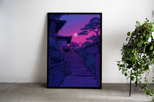 Japanese Night Scene Asian Style Poster | Wall Art for Home & Office | High-Quality Print - High-Quality Visual Display