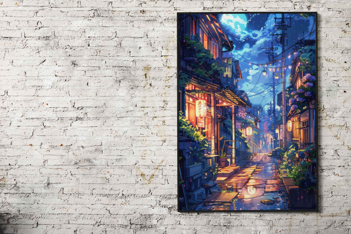 Japanese Nights Anime Lofi Asian Style Poster | Wall Art for Home & Office | High-Quality Print - High-Quality Visual Display