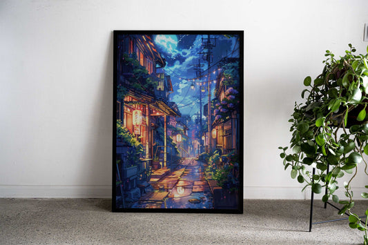 Japanese Nights Anime Lofi Asian Style Poster | Wall Art for Home & Office | High-Quality Print - High-Quality Visual Display
