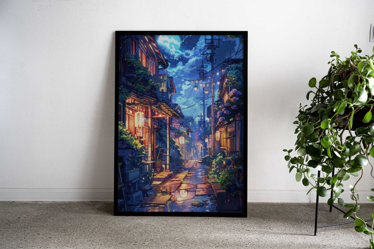 Japanese Nights Anime Lofi Asian Style Poster | Wall Art for Home & Office | High-Quality Print - High-Quality Visual Display