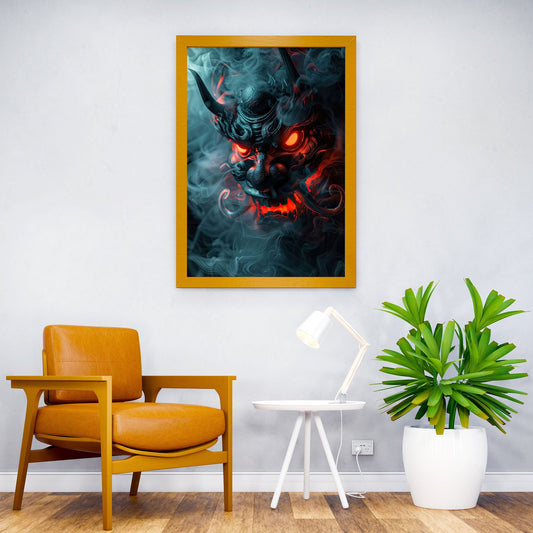 Japanese Oni Mask Fantasy Asian Style Poster | Wall Art for Home & Office | High-Quality Print - High-Quality Visual Display