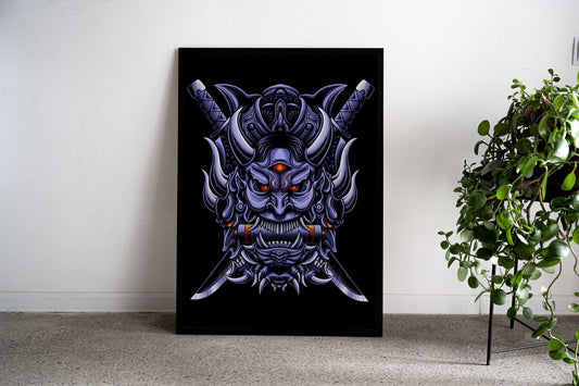 Japanese Oni Mask Asian Style Poster | Wall Art for Home & Office | High-Quality Print - High-Quality Visual Display