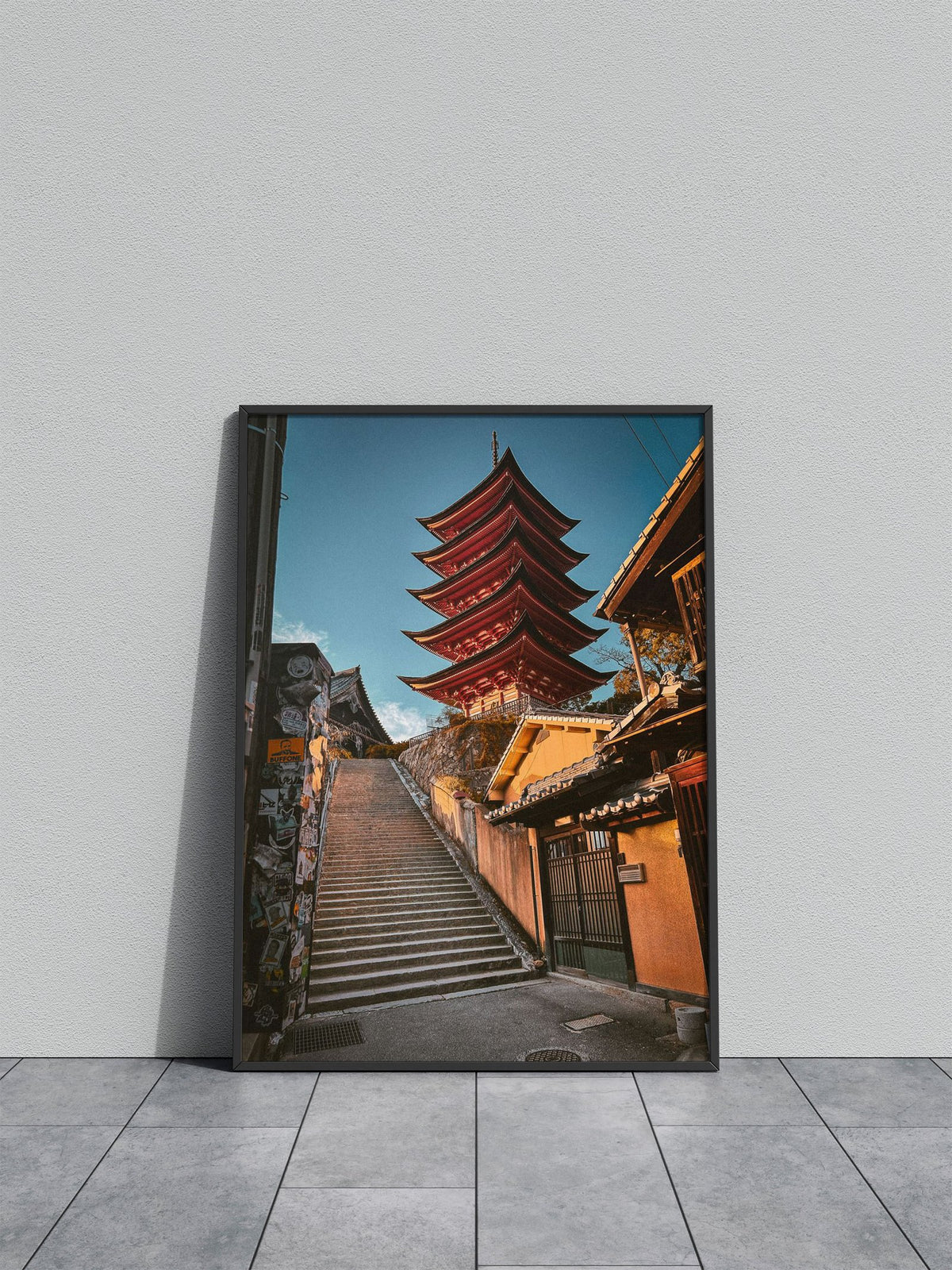 Japanese Pagoda and Stone Steps at Miyajima Asian Style Poster | Wall Art for Home & Office | High-Quality Print - High-Quality Visual Display