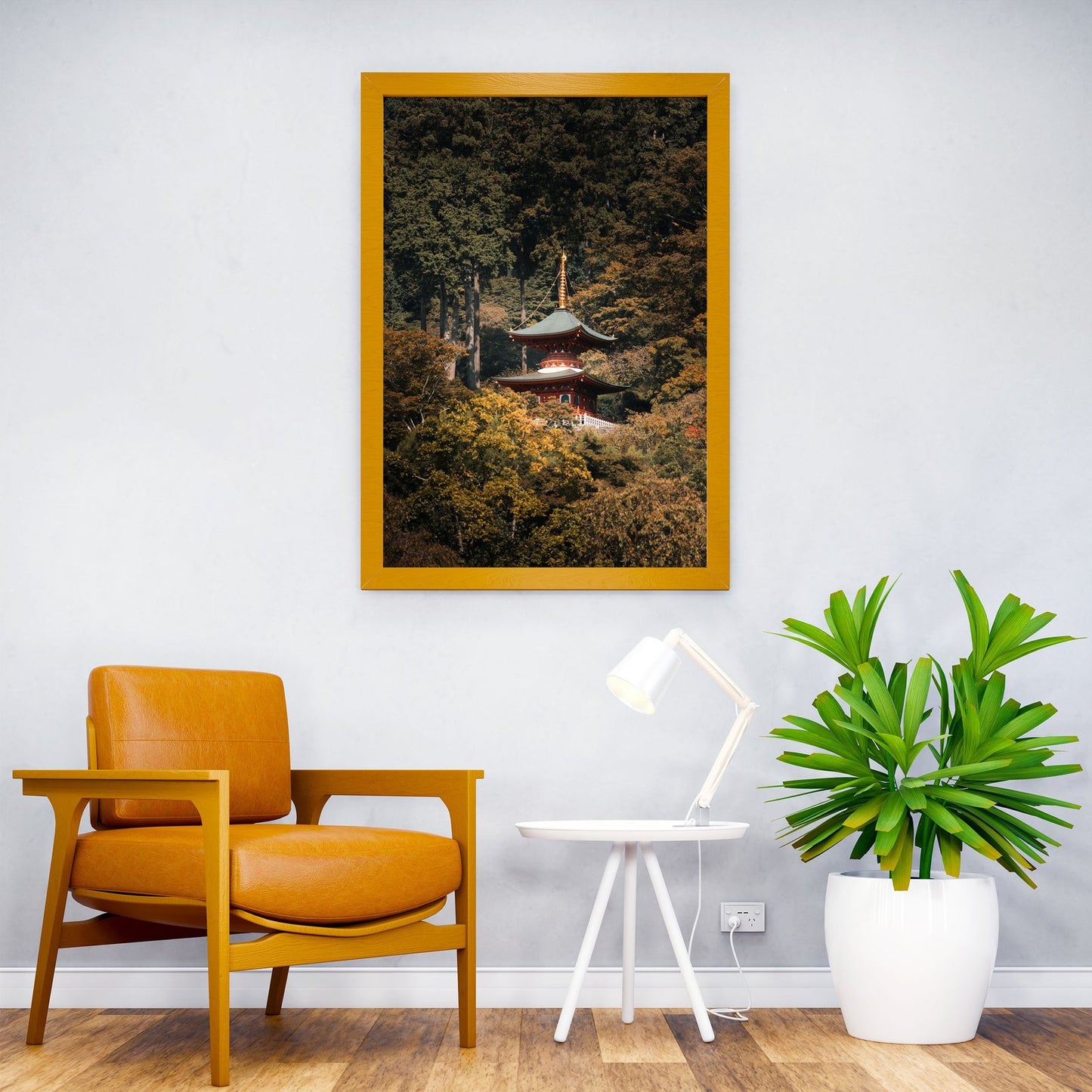 Japanese Pagoda in Forest Asian Style Poster | Wall Art for Home & Office | High-Quality Print