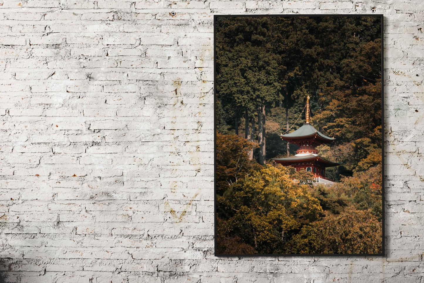 Japanese Pagoda in Forest Asian Style Poster | Wall Art for Home & Office | High-Quality Print