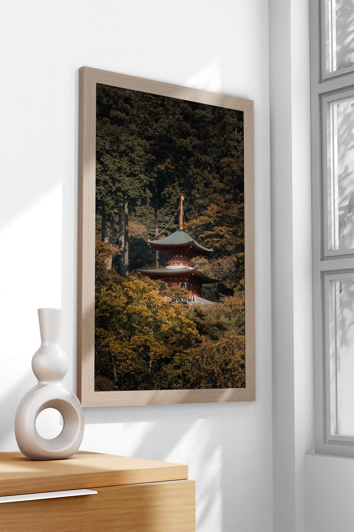 Japanese Pagoda in Forest Asian Style Poster | Wall Art for Home & Office | High-Quality Print