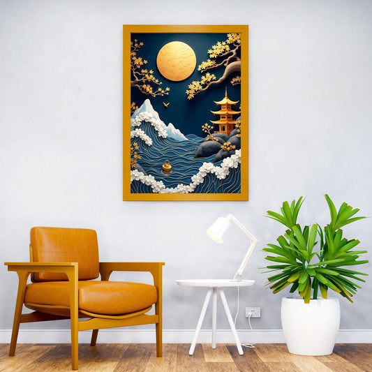 Japanese Paper Art Landscape Asian Style Poster | Wall Art for Home & Office | High-Quality Print - High-Quality Visual Display