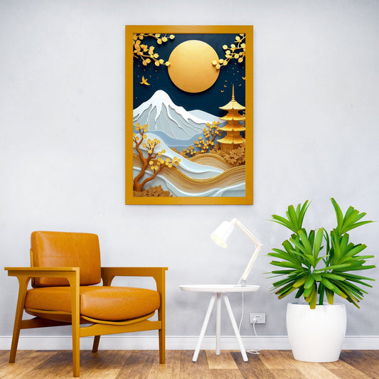 Japanese Papercut Landscape Asian Style Poster | Wall Art for Home & Office | High-Quality Print - High-Quality Visual Display