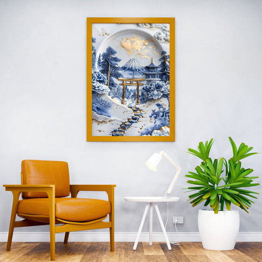 Japanese Porcelain Idyll Asian Style Poster | Wall Art for Home & Office | High-Quality Print - High-Quality Visual Display