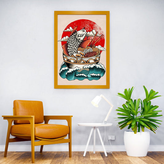 Japanese Ramen Koi fish Asian Style Poster | Wall Art for Home & Office | High-Quality Print - High-Quality Visual Display