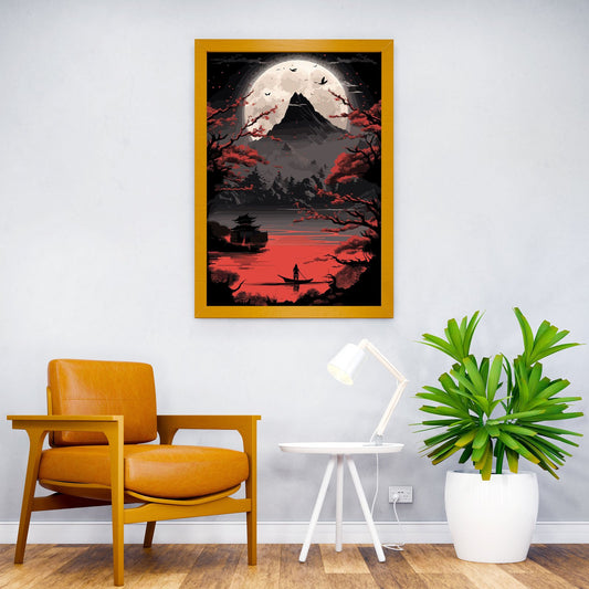 Japanese Red Black Art Asian Style Poster | Wall Art for Home & Office | High-Quality Print - High-Quality Visual Display