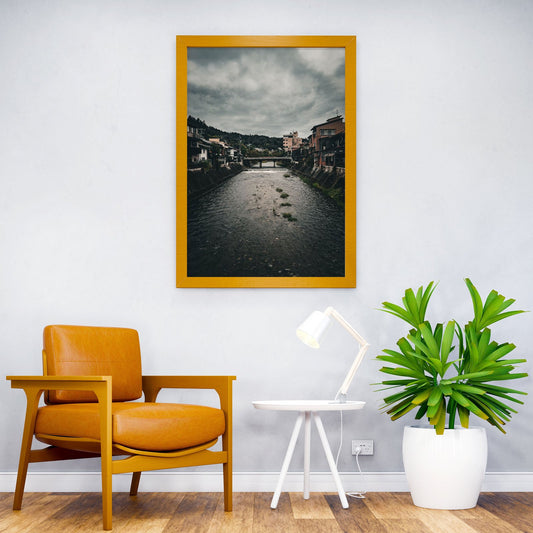 Japanese River Town Asian Style Poster | Wall Art for Home & Office | High-Quality Print - High-Quality Visual Display