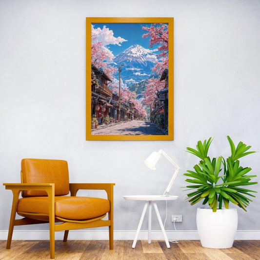 Japanese Sakura Bloom Fuji Asian Style Poster | Wall Art for Home & Office | High-Quality Print - High-Quality Visual Display