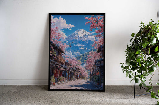 Japanese Sakura Bloom Fuji Asian Style Poster | Wall Art for Home & Office | High-Quality Print - High-Quality Visual Display