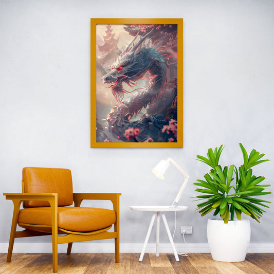 Japanese Sakura Dragon Asian Style Poster | Wall Art for Home & Office | High-Quality Print - High-Quality Visual Display