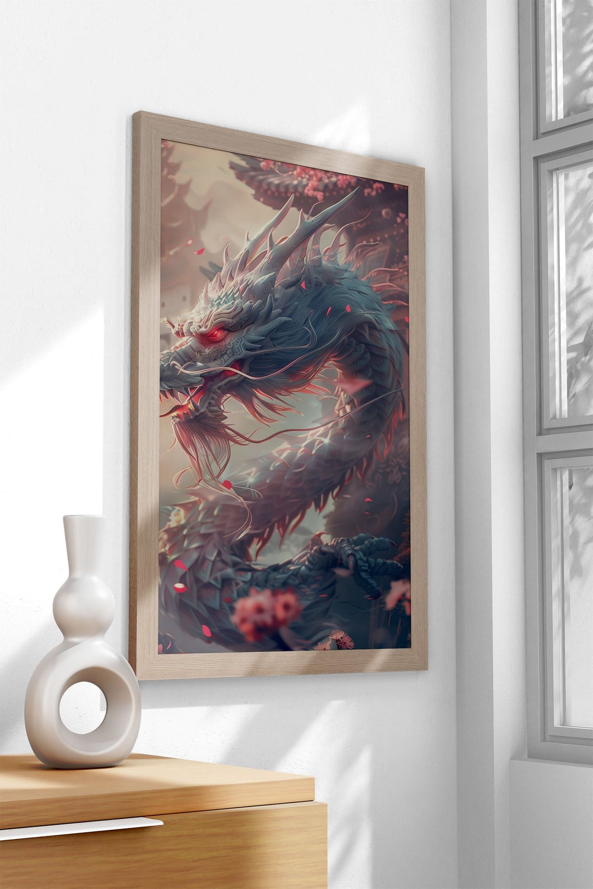 Japanese Sakura Dragon Asian Style Poster | Wall Art for Home & Office | High-Quality Print - High-Quality Visual Display