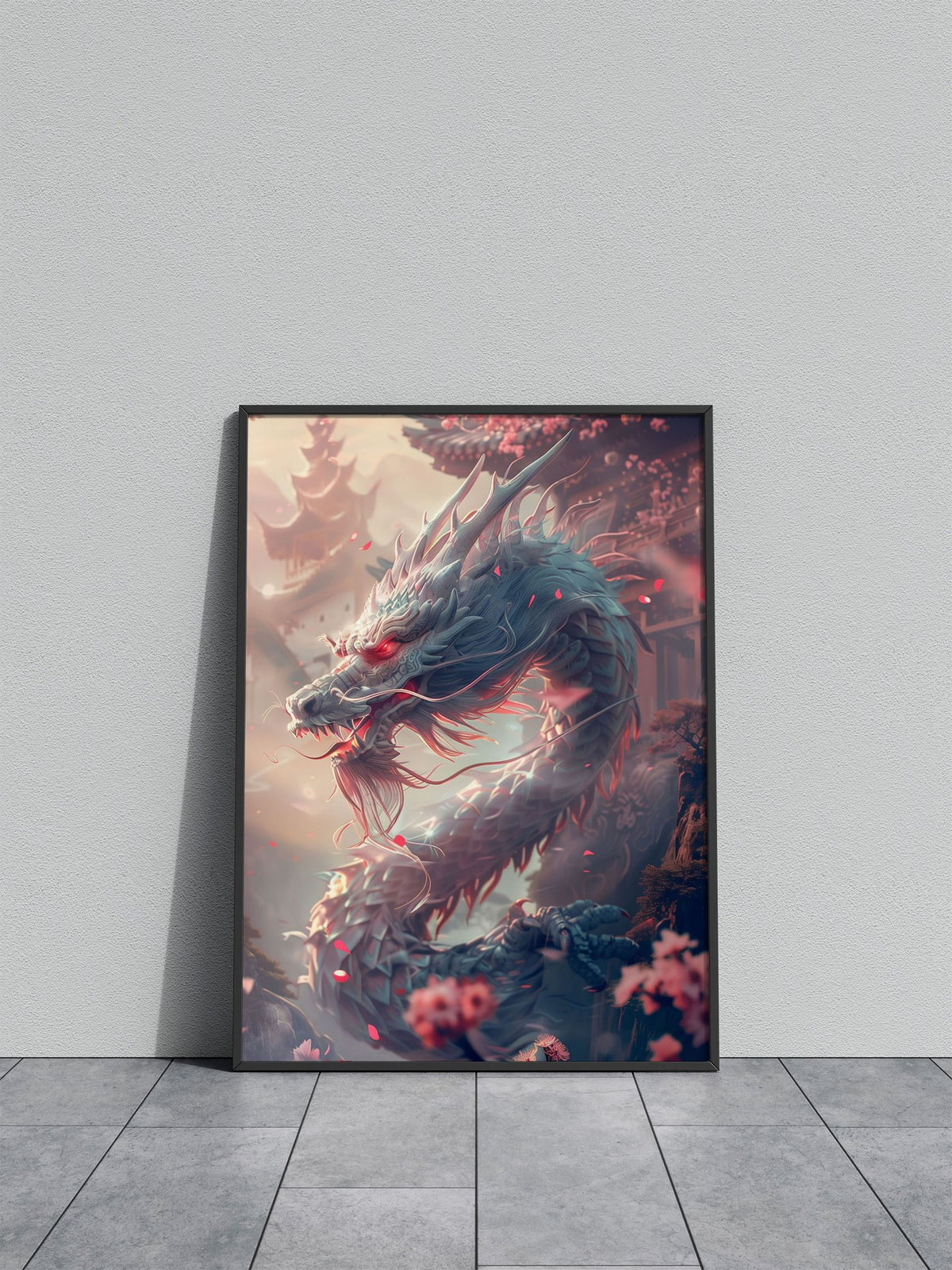 Japanese Sakura Dragon Asian Style Poster | Wall Art for Home & Office | High-Quality Print - High-Quality Visual Display