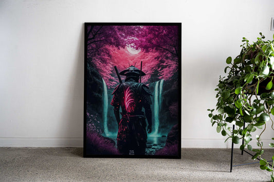 Japanese Samurai Cherry Asian Style Poster | Wall Art for Home & Office | High-Quality Print - High-Quality Visual Display