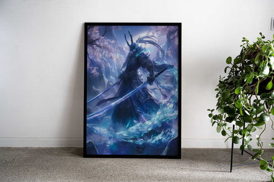 Japanese Samurai Crystals Asian Style Poster | Wall Art for Home & Office | High-Quality Print - High-Quality Visual Display