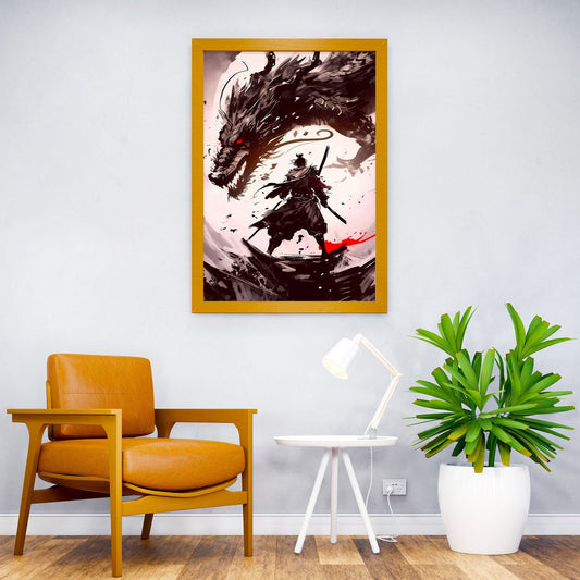 Japanese Samurai Dragon Asian Style Poster | Wall Art for Home & Office | High-Quality Print - High-Quality Visual Display