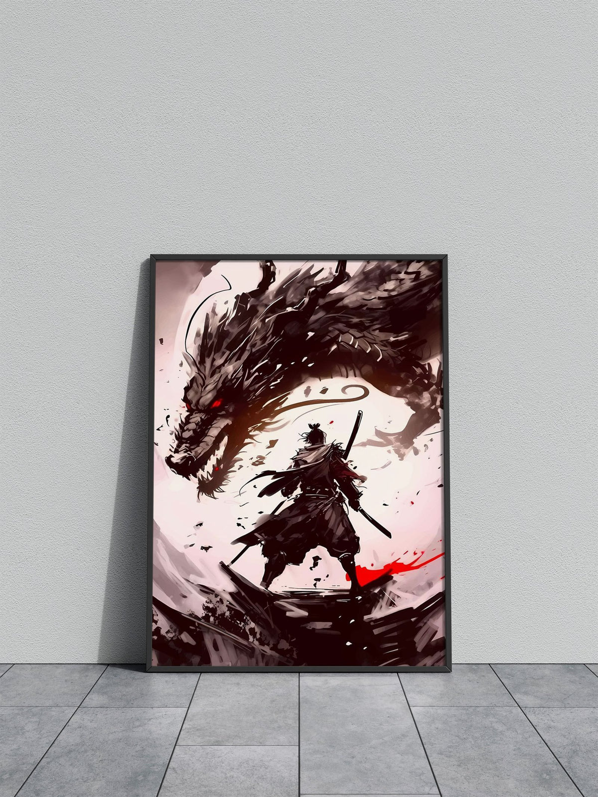 Japanese Samurai Dragon Asian Style Poster | Wall Art for Home & Office | High-Quality Print - High-Quality Visual Display