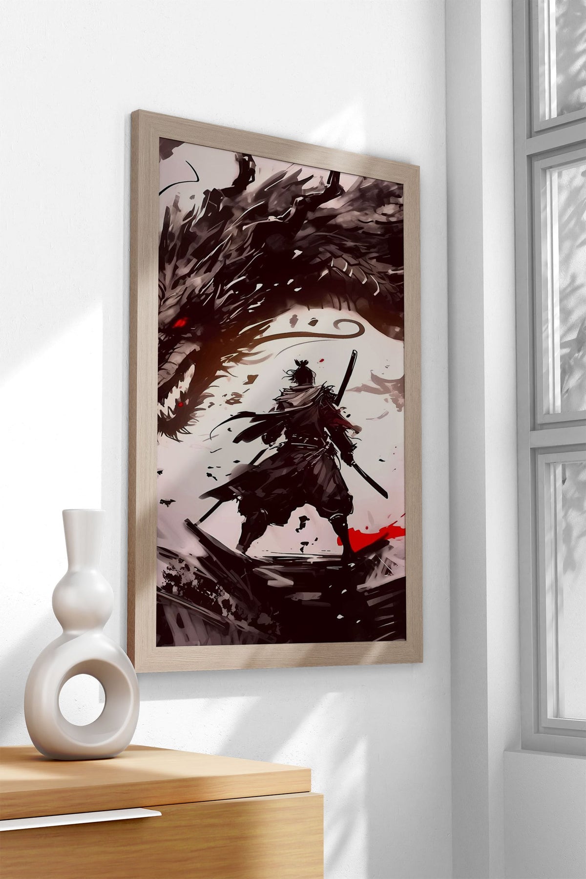 Japanese Samurai Dragon Asian Style Poster | Wall Art for Home & Office | High-Quality Print - High-Quality Visual Display