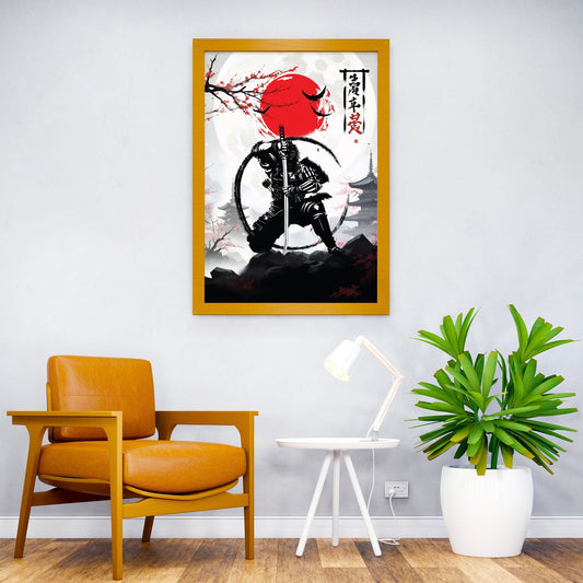 Japanese Samurai Ink Wash Asian Style Poster | Wall Art for Home & Office | High-Quality Print - High-Quality Visual Display