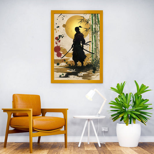 Japanese Samurai Moon Asian Style Poster | Wall Art for Home & Office | High-Quality Print - High-Quality Visual Display