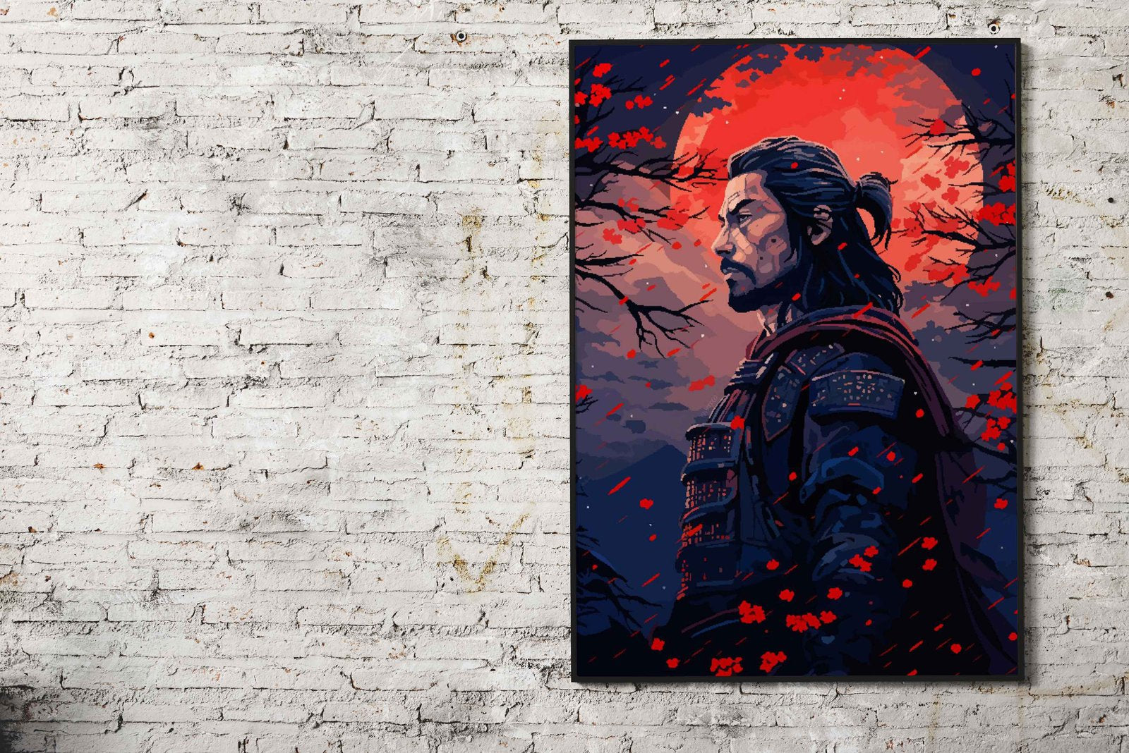 Japanese Samurai Pixel Art Asian Style Poster | Wall Art for Home & Office | High-Quality Print - High-Quality Visual Display
