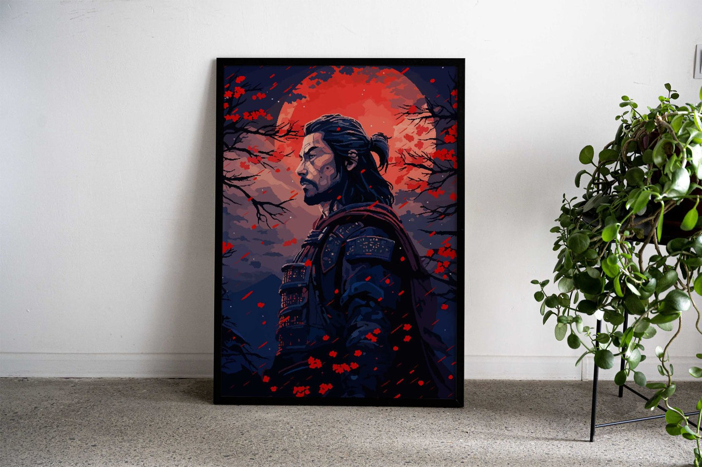 Japanese Samurai Pixel Art Asian Style Poster | Wall Art for Home & Office | High-Quality Print - High-Quality Visual Display