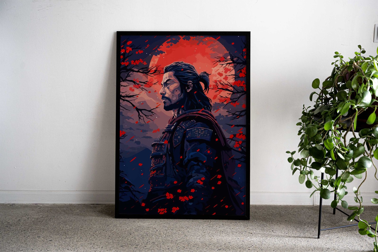 Japanese Samurai Pixel Art Asian Style Poster | Wall Art for Home & Office | High-Quality Print - High-Quality Visual Display