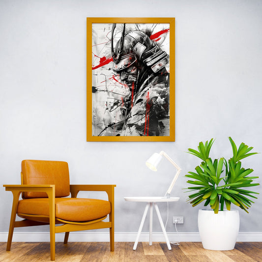 Japanese Samurai Red Black Asian Style Poster | Wall Art for Home & Office | High-Quality Print - High-Quality Visual Display