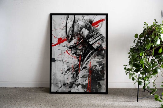 Japanese Samurai Red Black Asian Style Poster | Wall Art for Home & Office | High-Quality Print - High-Quality Visual Display